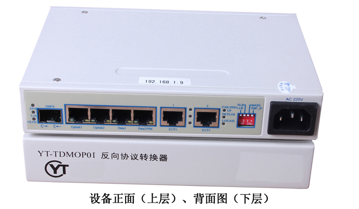 1×E1+4*10/100M以太网口   反向协议转换器 YT-TDMOP01