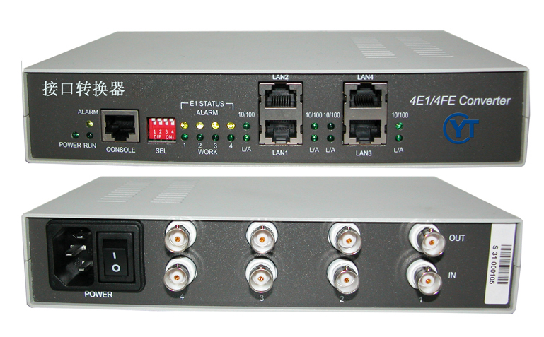 4×E1/以太网 协议转换器 YT-X08D